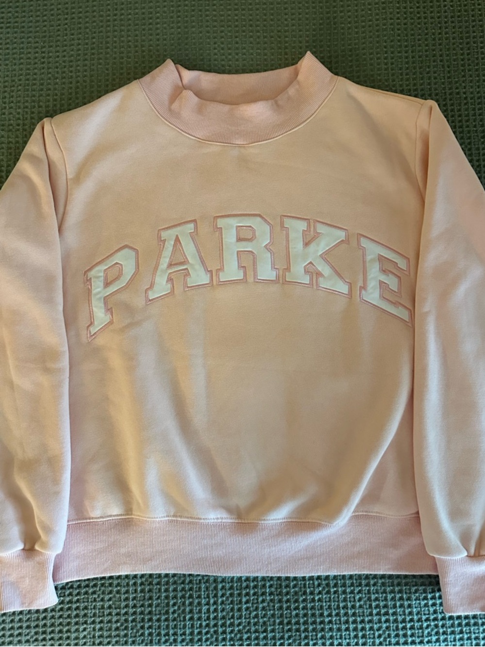 Valentine’s Day 2025 Ballet Pink 'PARKE' Embroidered Mockneck Sweatshirt